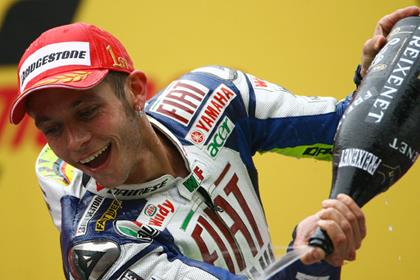 Valentino Rossi is delighted to have recorded his first win with Bridgestone at Shanghai today