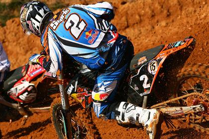 Britain's Tommy Searle took victory in the first MX2 race in Bulgaria