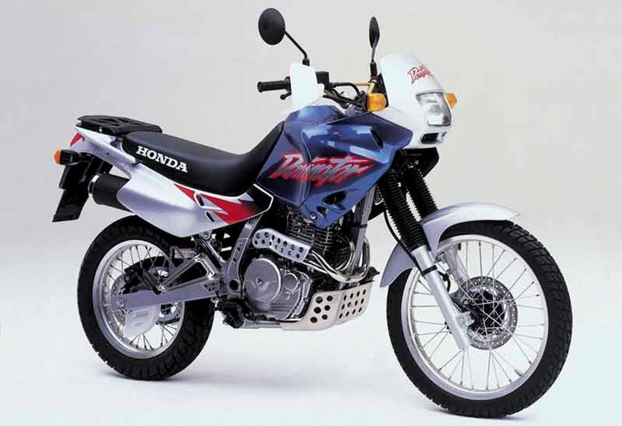 Honda Dominator 650 in blue and white