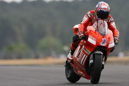 Casey Stoner is happy with his front row start in Le Mans tomorrow