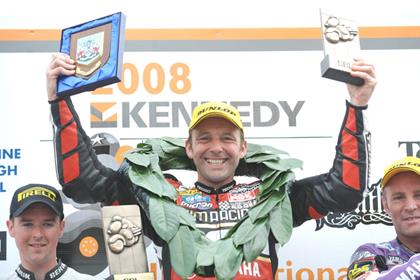 steve Plater recorded a hat-trick of victories at the North West 200 today (Pic: Pacemaker Press)