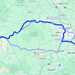Google maps route for Gilks Garage Café