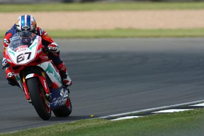 Shane  "Shakey" Byrne set the fastest time at Donington Park British Superbikes