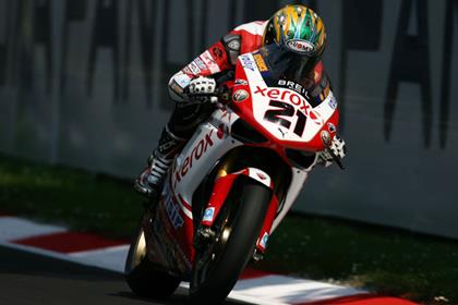 Xerox Ducati's Troy Bayliss was the man to beat in the first practice in Salt Lake City today