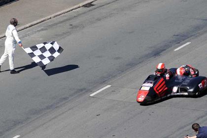 Nick Crowe and Mark Cox have won their second Isle of Man TT Sidecar race today (Pic: Pacemaker Press)