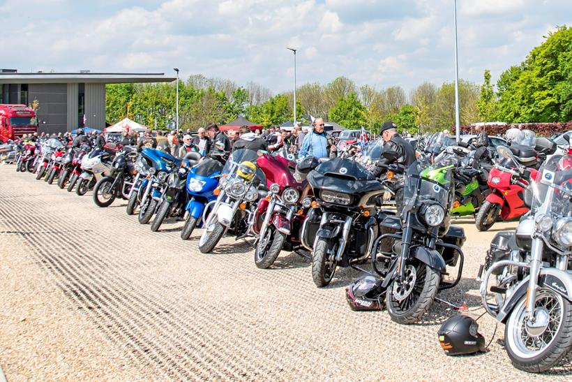 Lots of bikes parked outside the Bomber Command Centre