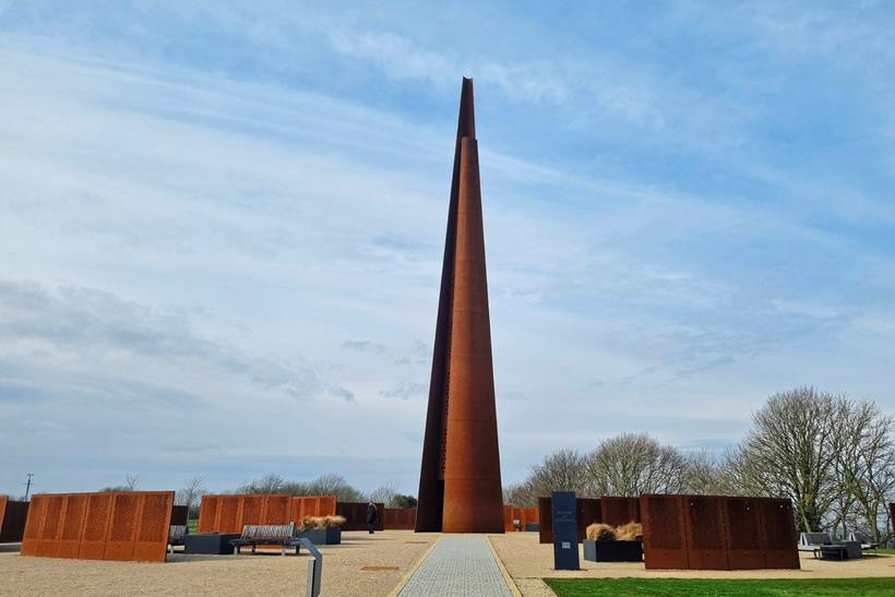 Large monument at a memorial garden