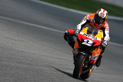 Dani Pedrosa topped the Catalunya timesheets despite crashing out