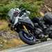 2025-on Yamaha Tracer 7 GT cornering with panniers on