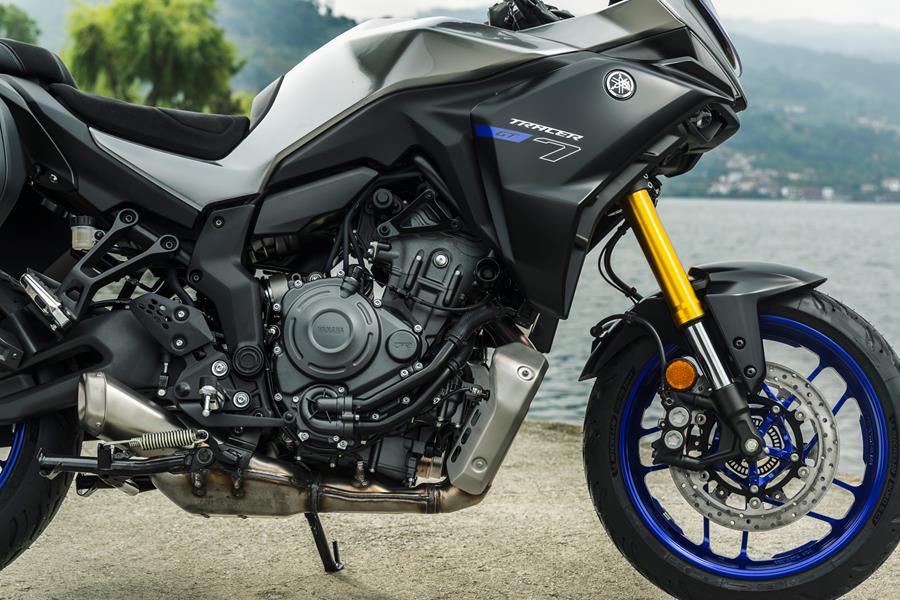 2025-on Yamaha Tracer 7 GT right hand side shot of engine