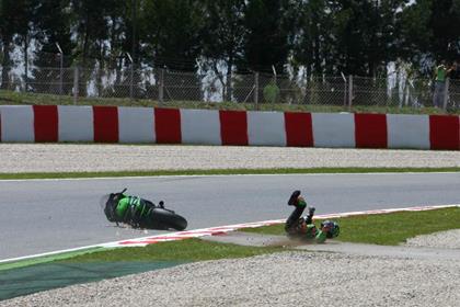 John Hopkins suffered a big crash in Catalunya GP practice and now faces a medical before being allowed to race