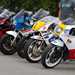 Two-stroke Suzukis on display at Cadwell Park