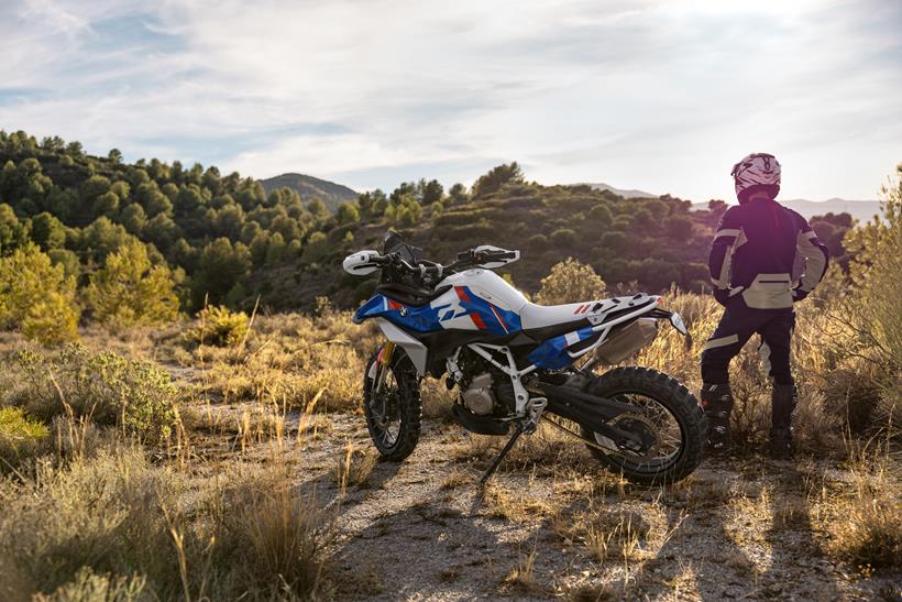 BMW F450GS concept parked on its side stand