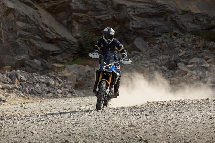 BMW F450GS concept being ridden