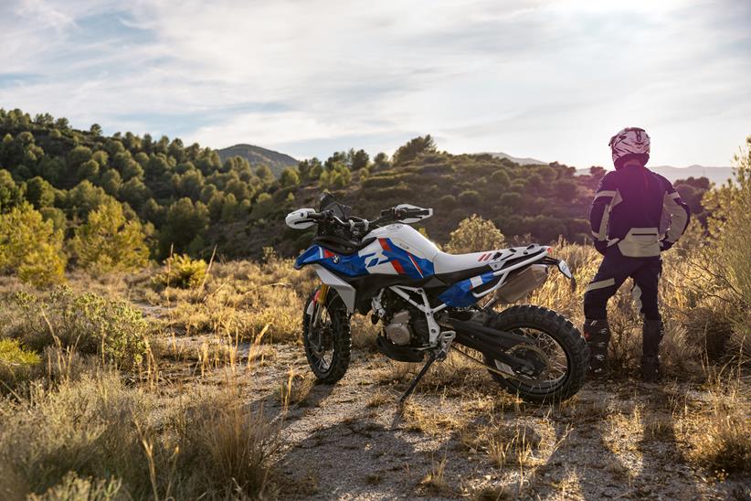 BMW F450GS concept parked on its side stand