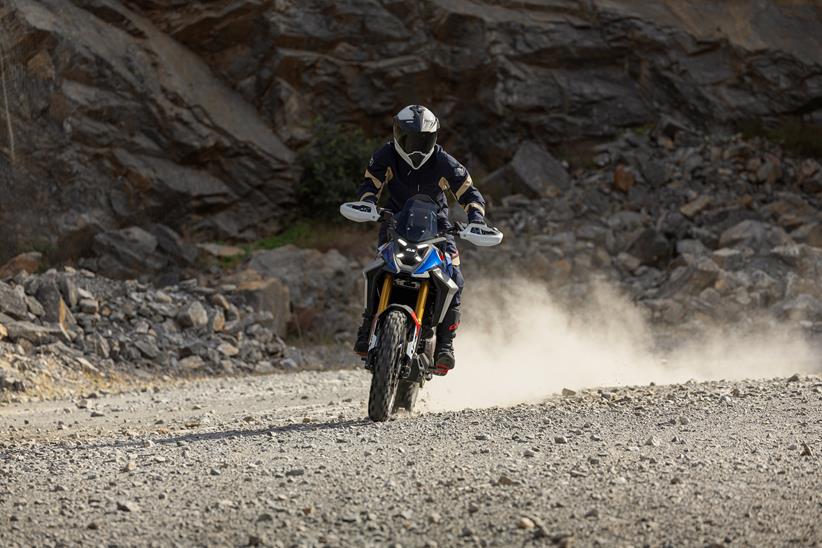BMW F450GS concept being ridden