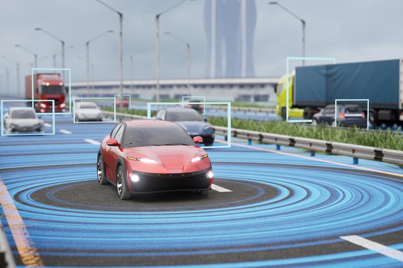 Autonomous car on motorway