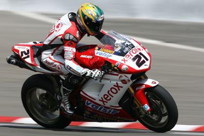 Xerox Ducati's Troy Bayliss slashed his best lap time in the final pracitce at Nurburgring