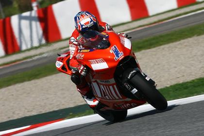 Casey Stoner was the fastest man on track this morning in the opening MotoGP practice at Donington Park