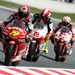 Alvaro Bautista (19) leads Marco Simoncelli (58) and Hector Barbera (21) in Donington Park qualifying