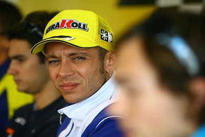 Valentino Rossi was no hugely impressed by the grip lvels at Donington Park today