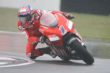 Casey Stoner has been dominant so far at the British GP at Donington Park