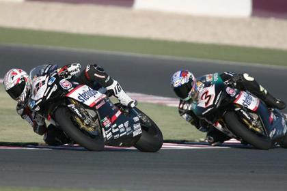 Ruben Xaus and Max Biaggi took the top spots on the podium at Misano