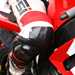 Simon Andrews caught his knee on the concrete at Mallory Park British Superbikes