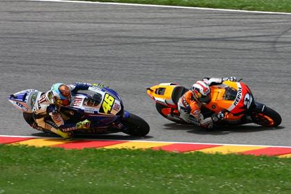 Valentino Rossi has pledged to stay with Yamaha for two years. He is only four points behind Dani Pedrosa