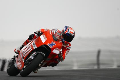 Casey Stoner claimed the first victory for Ducati at the Sachsenring today at the German GP