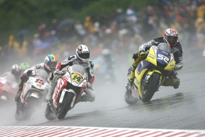 British rider James Toseland had a tough wet MotoGP debut at the Sachsenring 