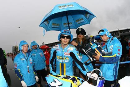 Chris Vermeulen did little to dispel the theory that he is a rain expert at the Sachsenring MotoGP today