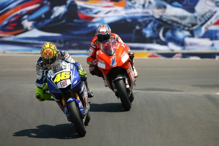 Casey Stoner upset with aggressive Valentino Rossi