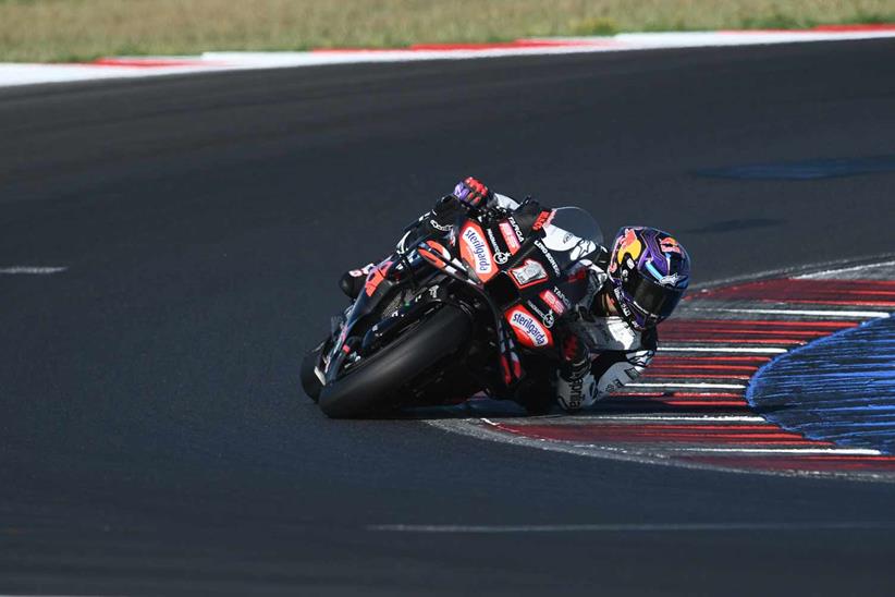 Jorge Martin during a private test with Aprilia at Misano.