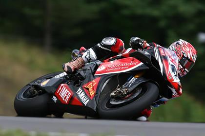 Noriyuki Haga has topped the first free practice session at Brands Hatch World Superbikes