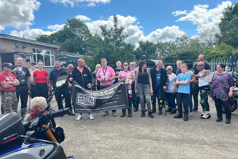 Stepmum Michelle, Relay Riders and Mental Health Motorbike at Caistor Fire Station