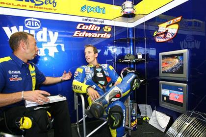 Colin Edwards has been testin new Yamaha parts in Brno