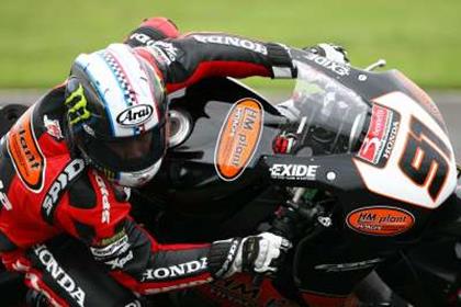 Haslam took the lead on the penultimate lap at Croft British Superbikes