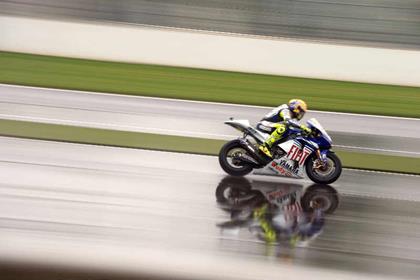 Rossi took the win when red flags came out with seven laps to go