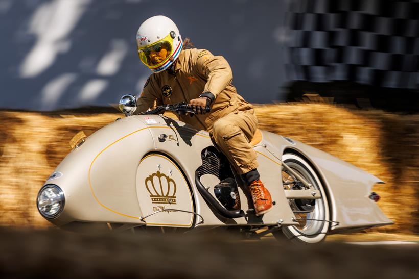 Goodwood Festival of Speed의 오토바이 운전자 Goodwood Festival of Speed의 오토바이 운전자