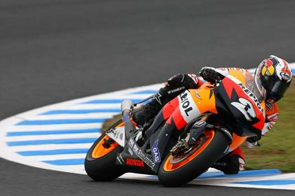 Dani Pedrosa set the second best time on the first day in Motegi