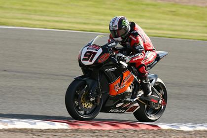 Leon Haslam took the win in race two at Silverstone