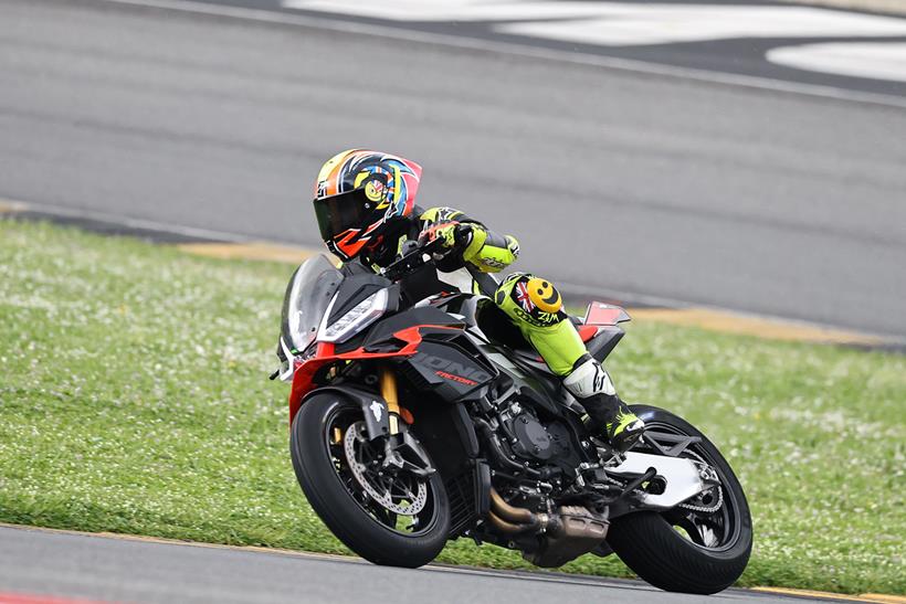 Aprilia Tuono V4 on track
