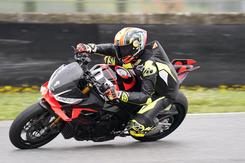 Aprilia Tuono V4 on track