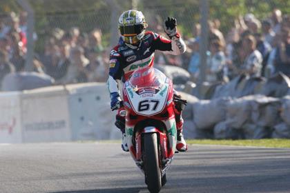 Byrne ended his final British Superbike race in style