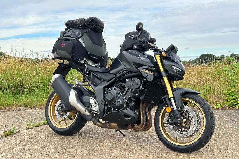 Honda CB1000 Hornet SP loaded up for camping