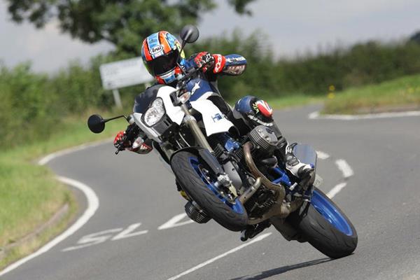 BMW HP2 Megamoto review action