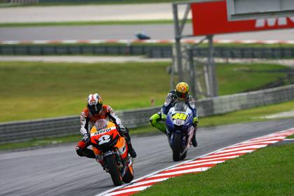 Pedrosa secured third place in the 2008 MotoGP world championship with a hard fought ride