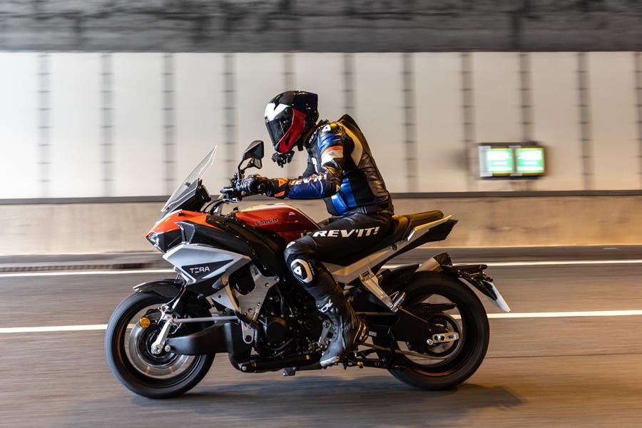 2025 Bimota Tesi H2 Tera, exiting an enclosed motorway tunnel