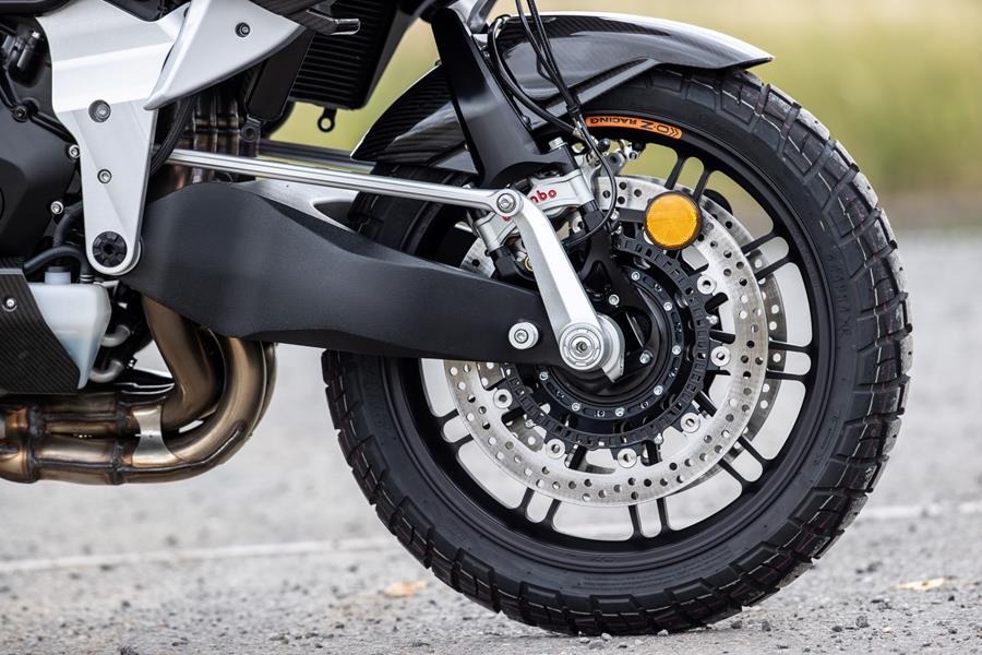 2025 Bimota Tesi H2 Tera, front suspension arm and steering linkage